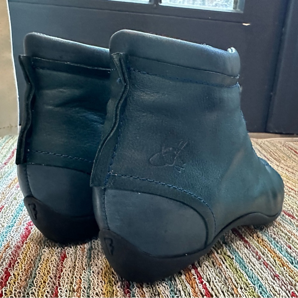 Fluevog EXCELLENT Power Up Endurance two blues leather padded ankle boot -6.5/7 - Picture 4 of 16
